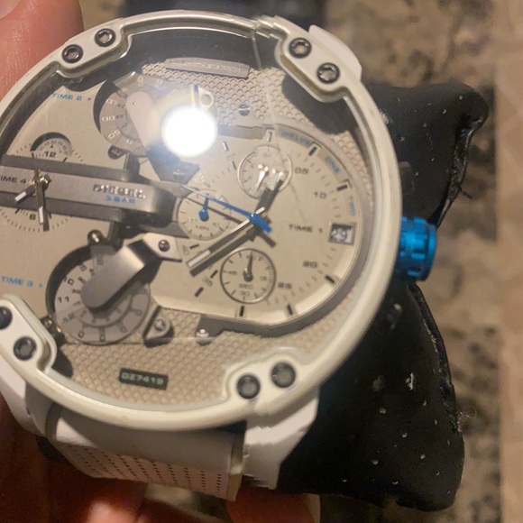 Men's Chronograph Mr. Daddy 2.0 White Leather Strap Watch 57mm - Picture 9 of 16